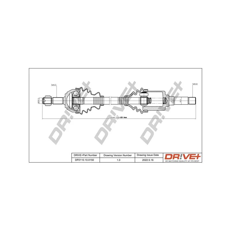 Arbre de transmission Dr!ve+ DP2110.10.0150