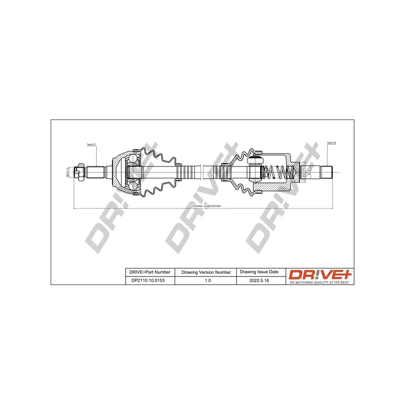 Arbre de transmission Dr!ve+ DP2110.10.0153