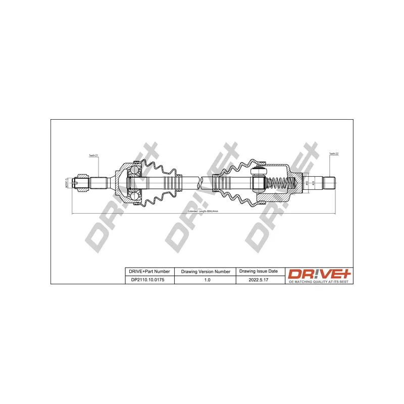 Arbre de transmission Dr!ve+ DP2110.10.0175