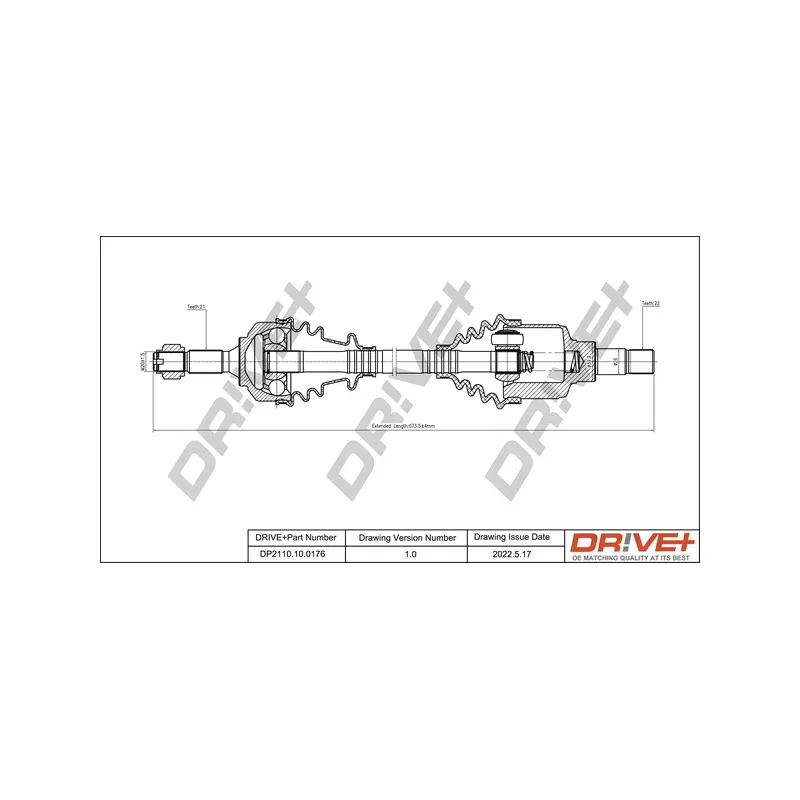 Arbre de transmission Dr!ve+ DP2110.10.0176