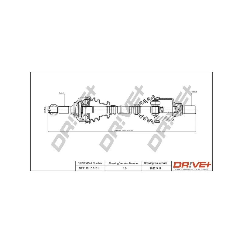 Arbre de transmission Dr!ve+ DP2110.10.0181