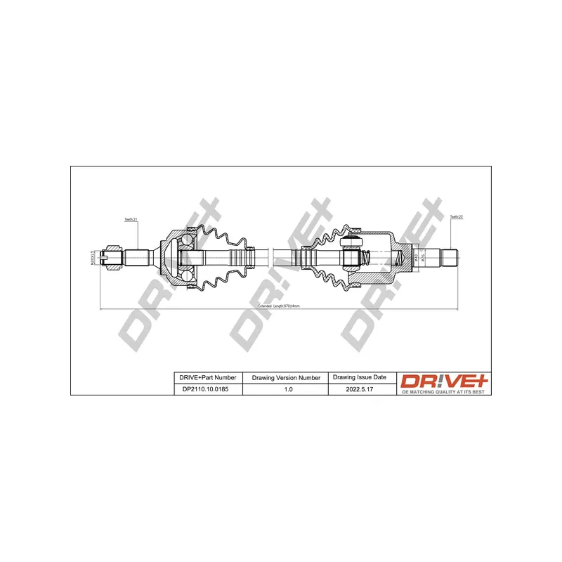 Arbre de transmission Dr!ve+ DP2110.10.0185