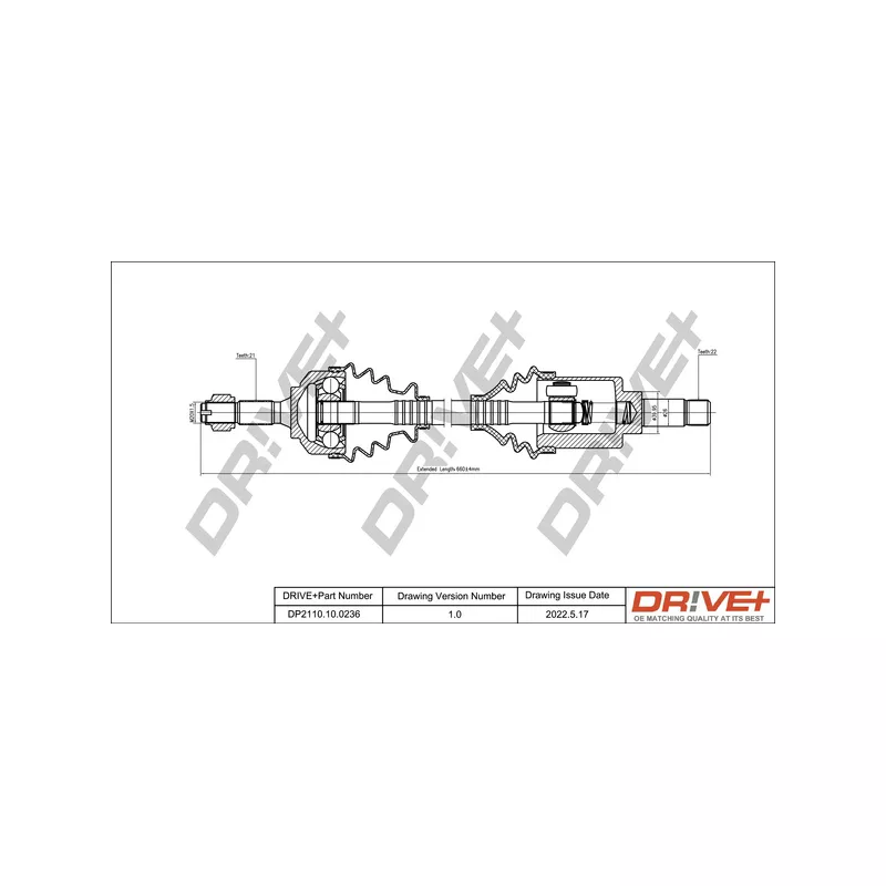 Arbre de transmission Dr!ve+ DP2110.10.0236