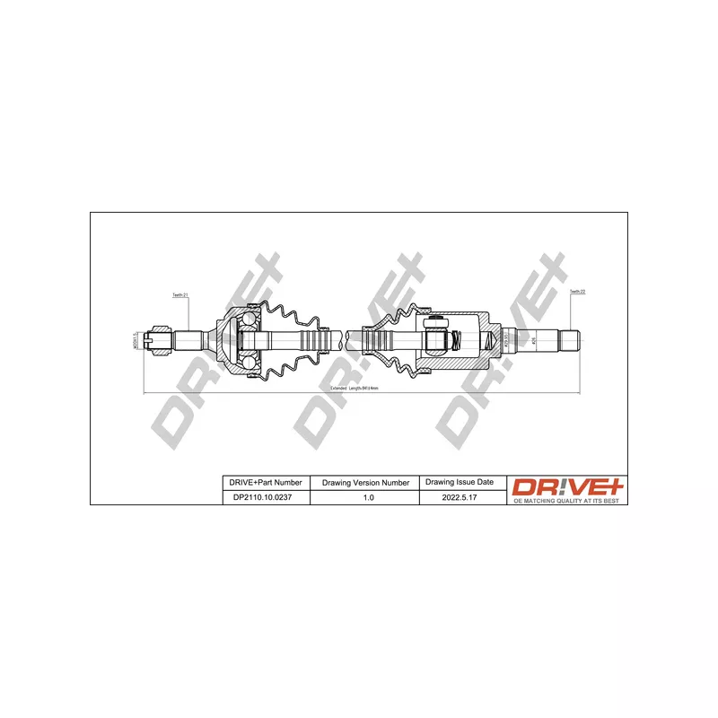 Arbre de transmission Dr!ve+ DP2110.10.0237