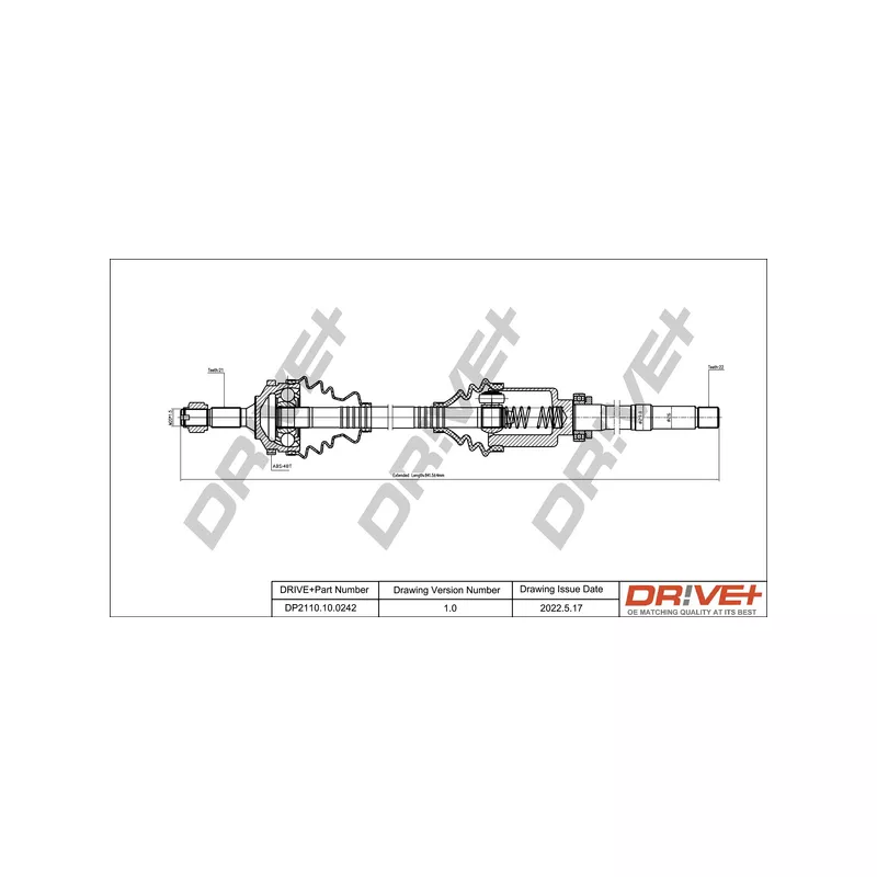 Arbre de transmission Dr!ve+ DP2110.10.0242