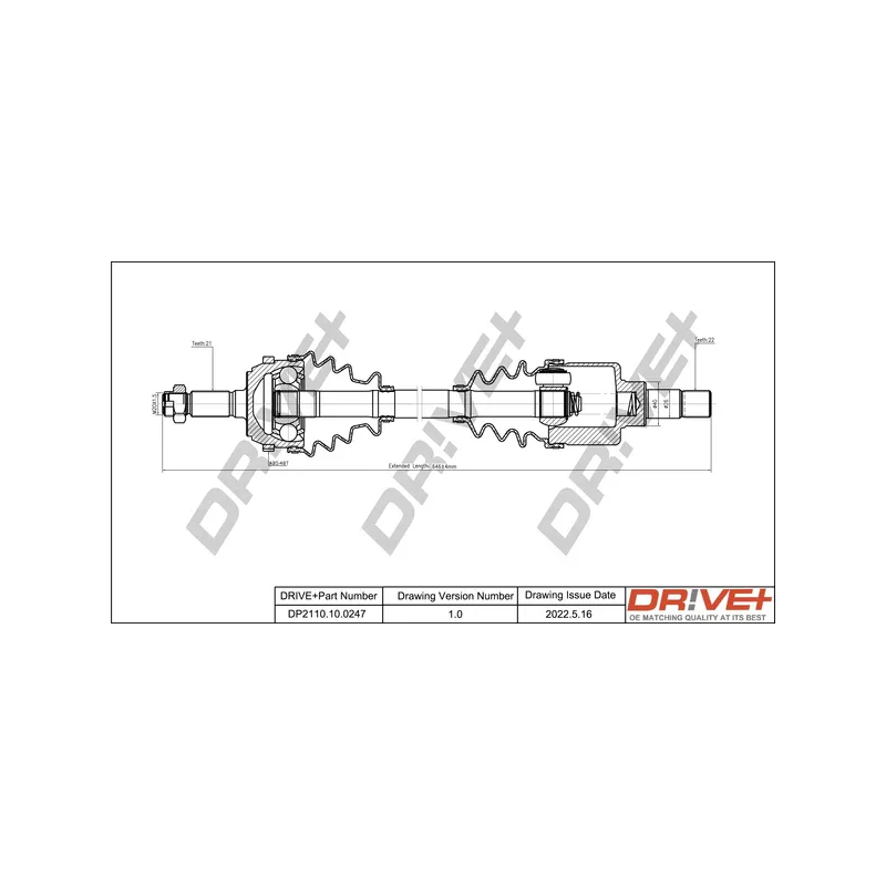 Arbre de transmission Dr!ve+ DP2110.10.0247