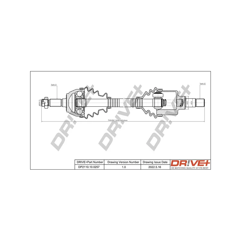 Arbre de transmission Dr!ve+ DP2110.10.0257