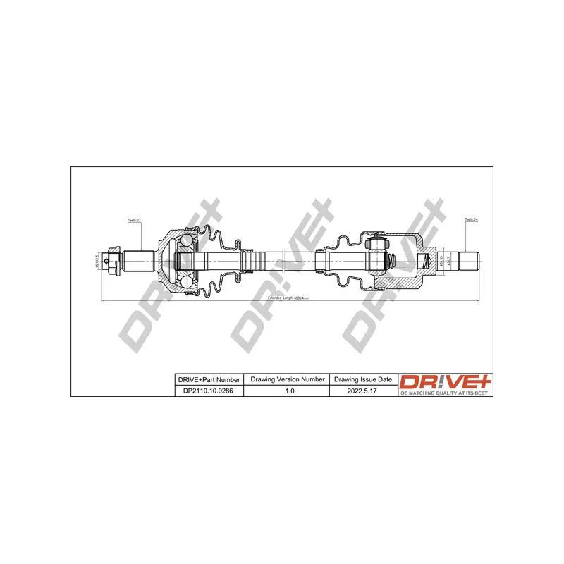 Arbre de transmission Dr!ve+ DP2110.10.0286