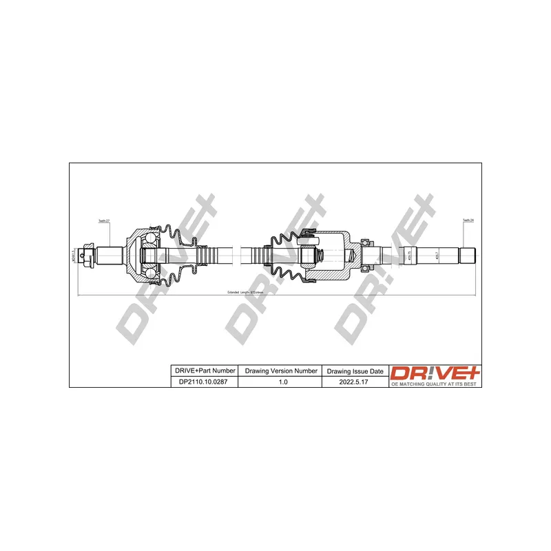 Arbre de transmission Dr!ve+ DP2110.10.0287