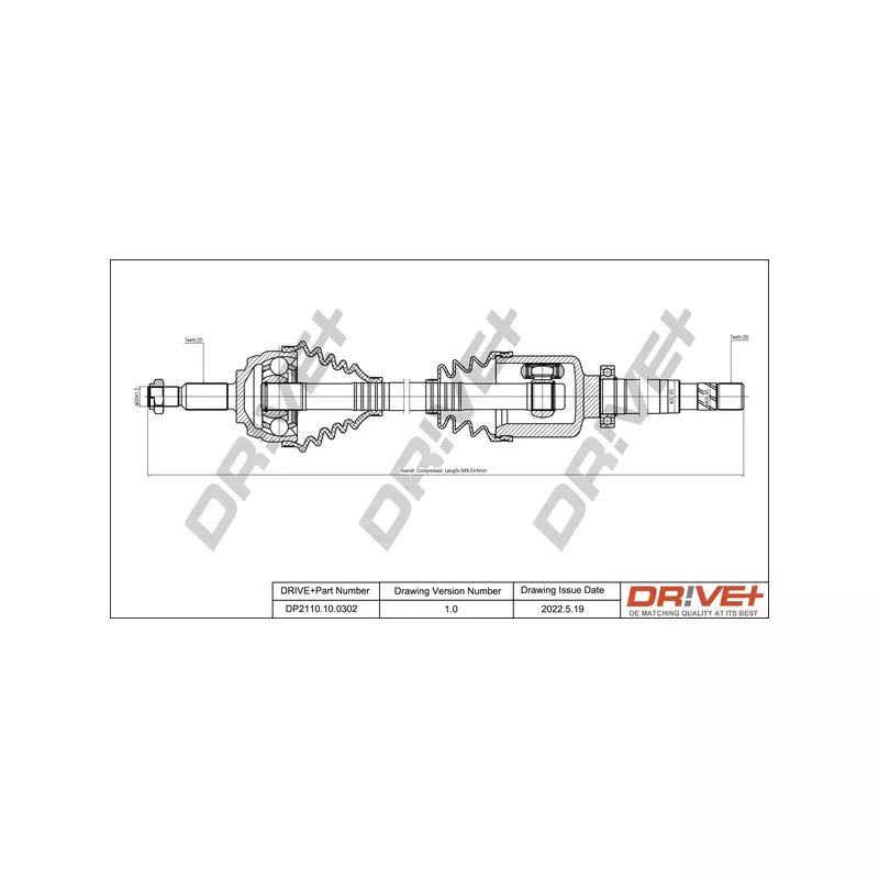 Arbre de transmission Dr!ve+ DP2110.10.0302