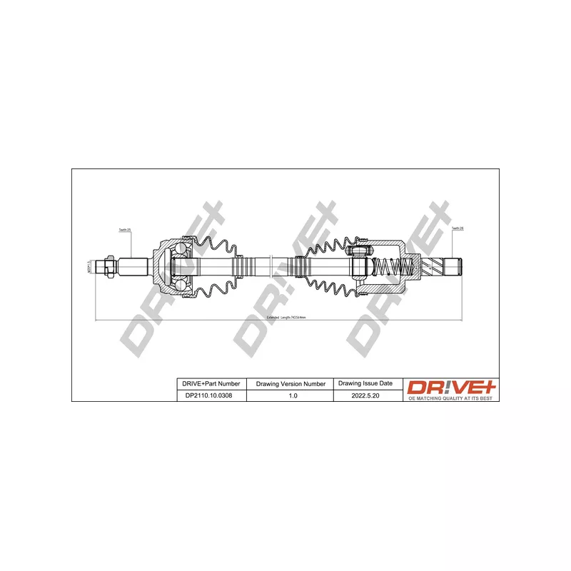 Arbre de transmission Dr!ve+ DP2110.10.0308