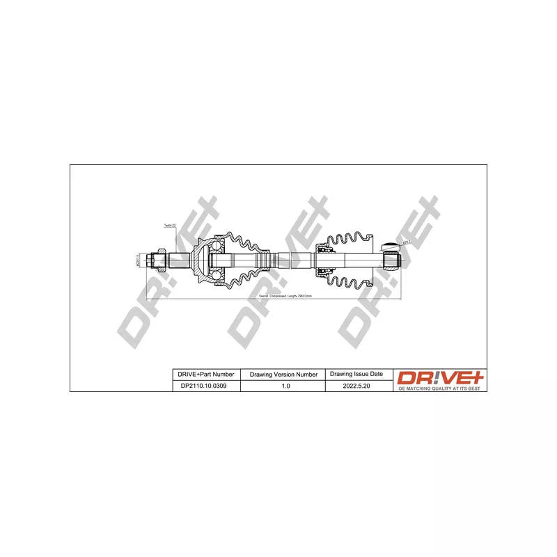 Arbre de transmission Dr!ve+ DP2110.10.0309