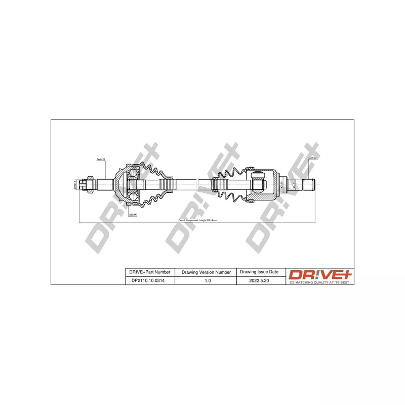 Arbre de transmission Dr!ve+ DP2110.10.0314