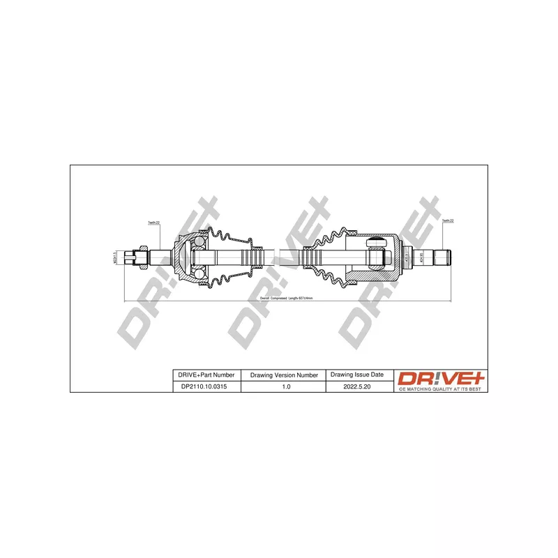 Arbre de transmission Dr!ve+ DP2110.10.0315