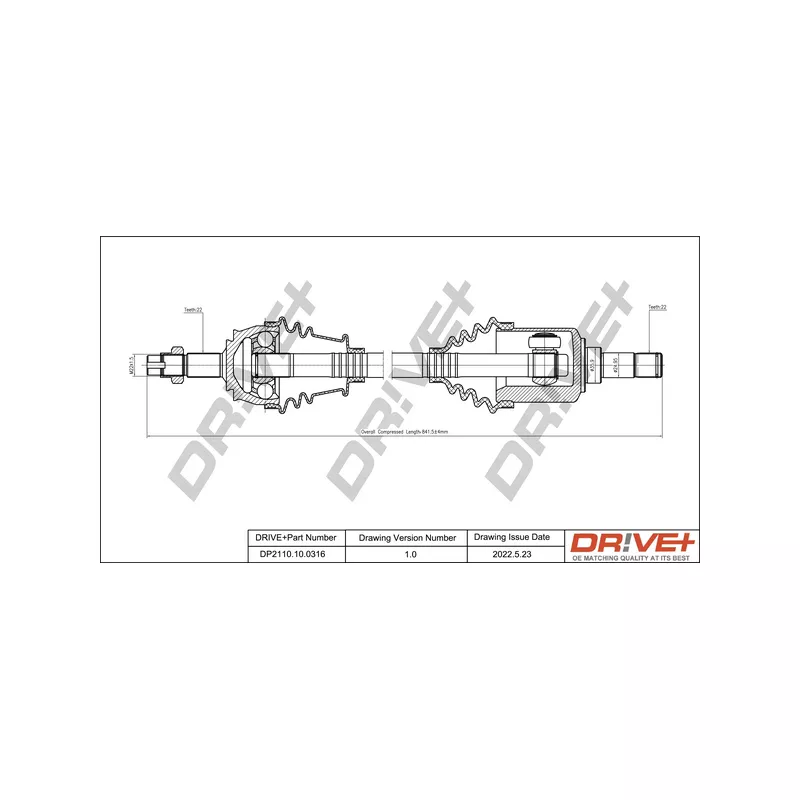 Arbre de transmission Dr!ve+ DP2110.10.0316