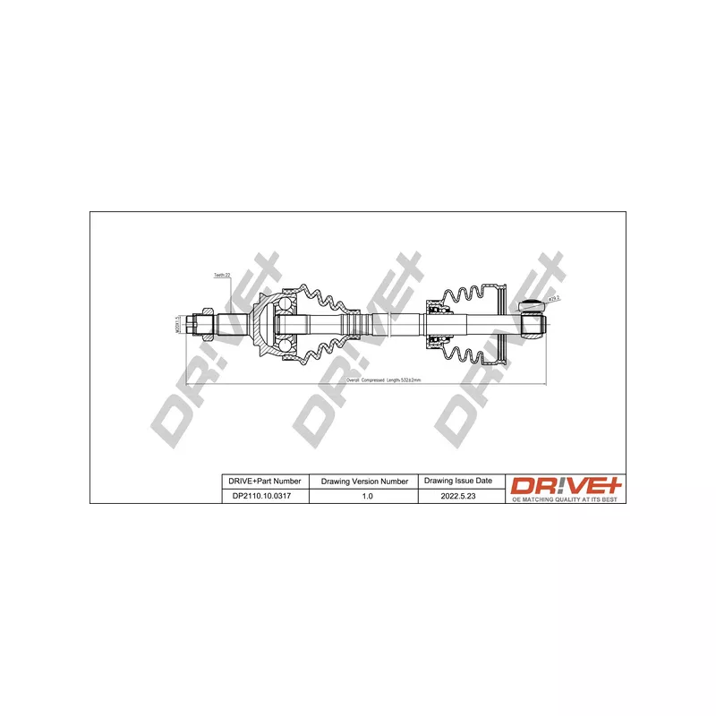 Arbre de transmission Dr!ve+ DP2110.10.0317