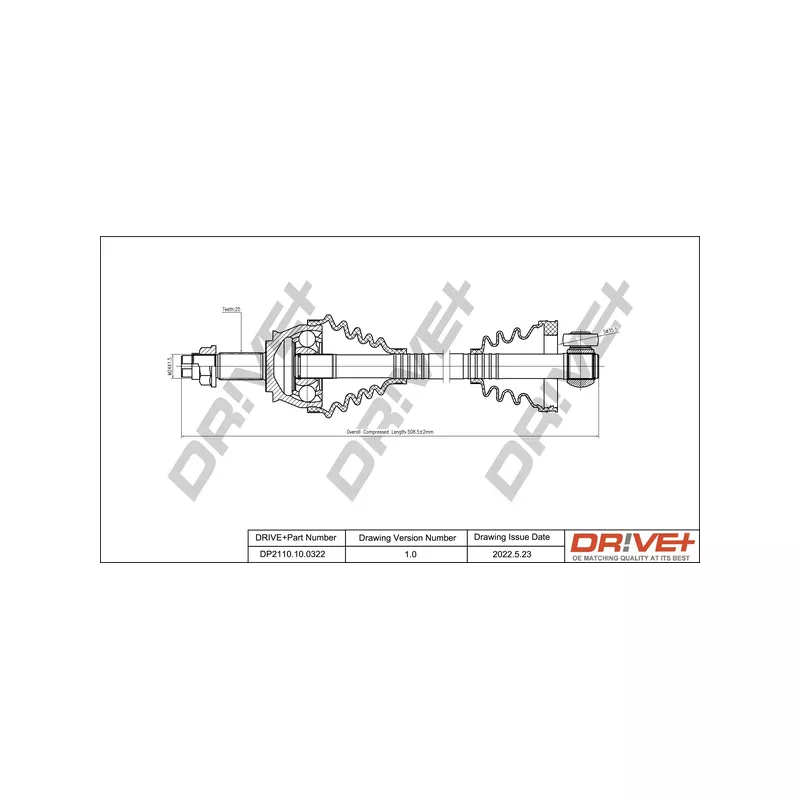Arbre de transmission Dr!ve+ DP2110.10.0322