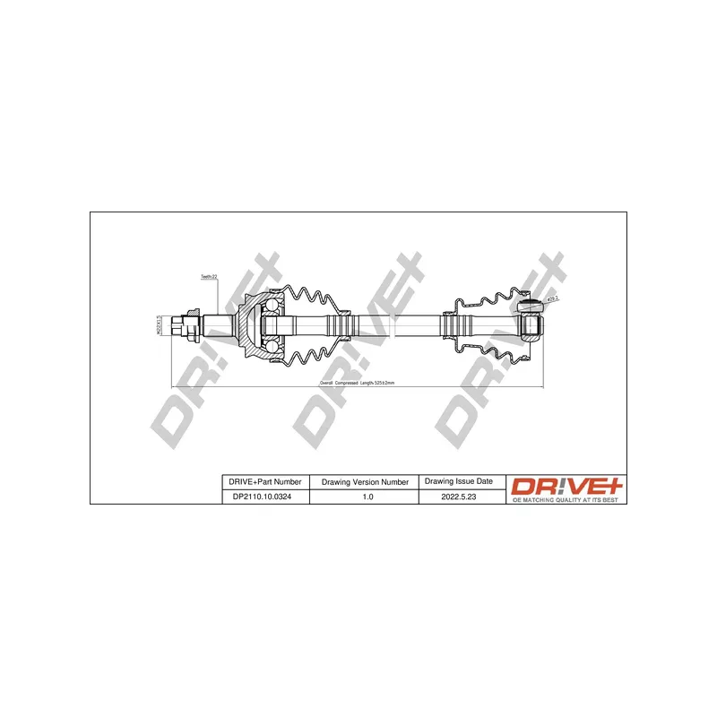 Arbre de transmission Dr!ve+ DP2110.10.0324