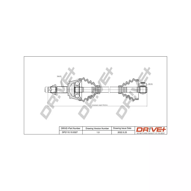 Arbre de transmission Dr!ve+ DP2110.10.0327