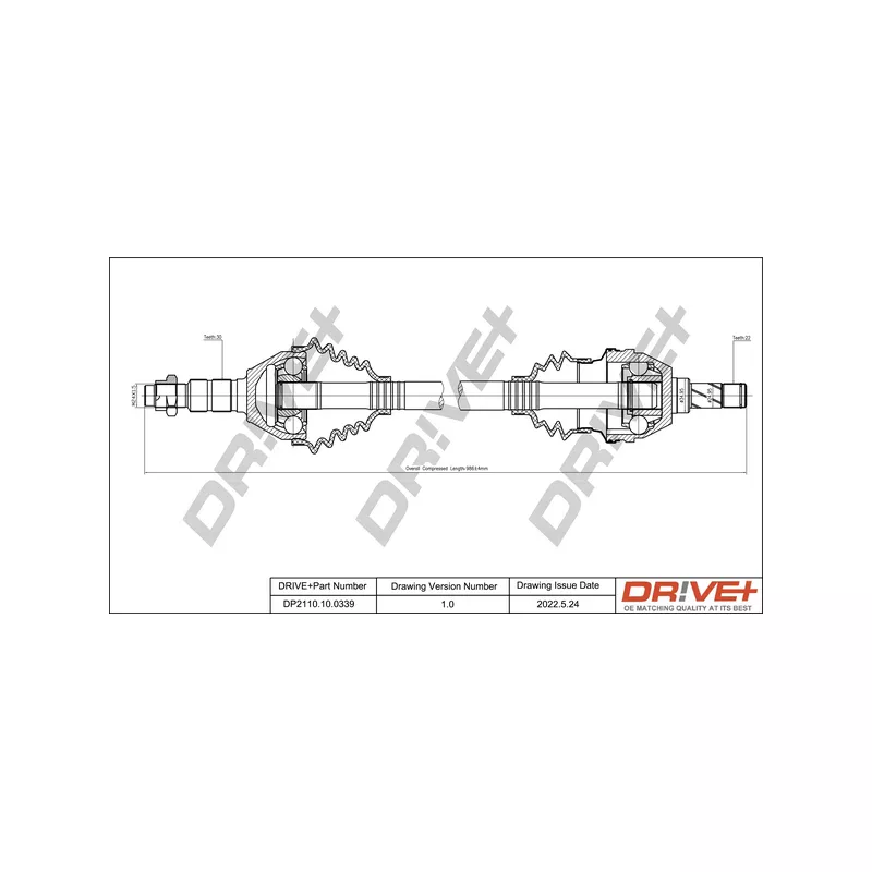 Arbre de transmission Dr!ve+ DP2110.10.0339
