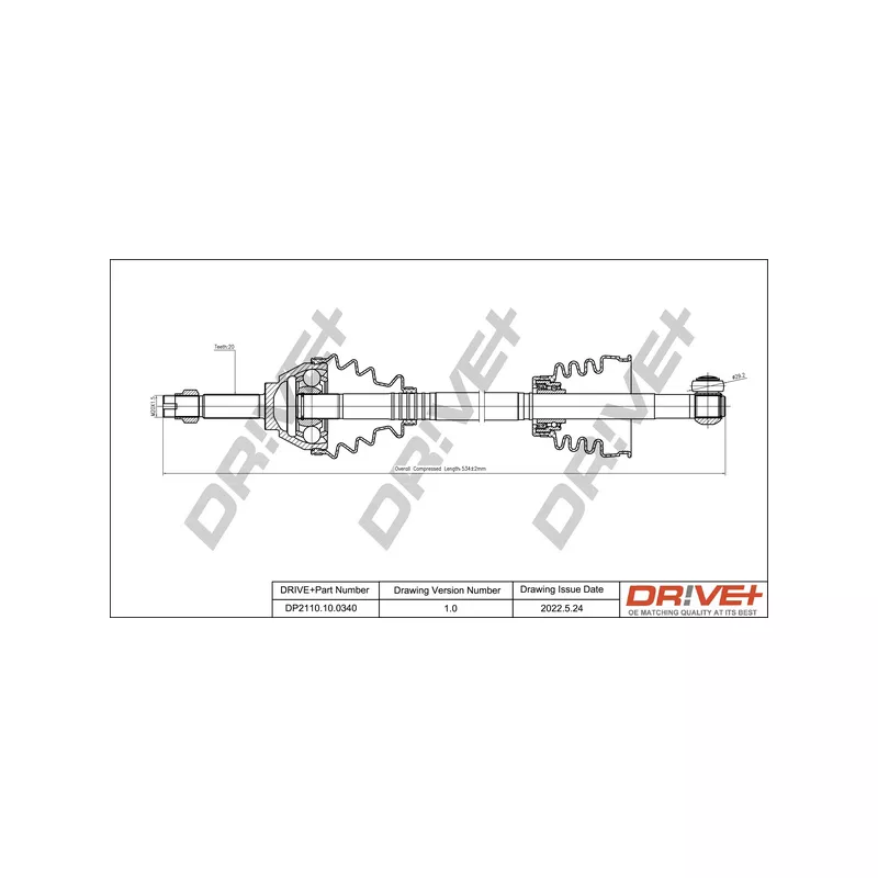 Arbre de transmission Dr!ve+ DP2110.10.0340