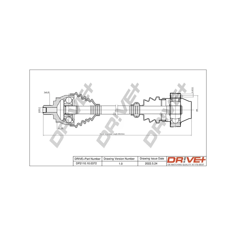 Arbre de transmission Dr!ve+ DP2110.10.0372