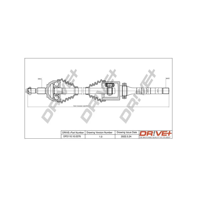 Arbre de transmission Dr!ve+ DP2110.10.0376