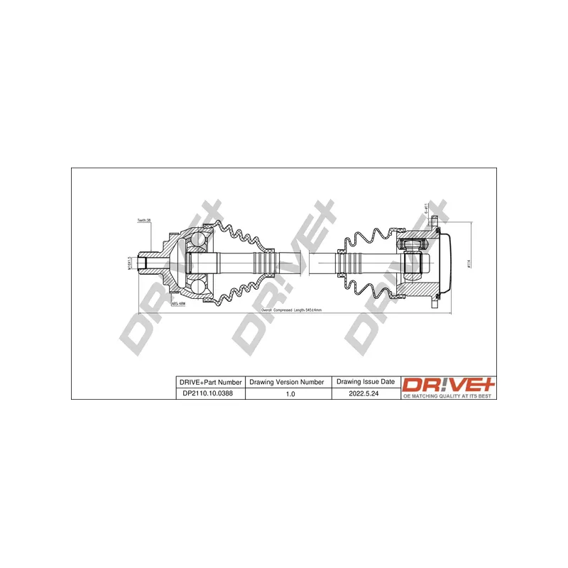 Arbre de transmission Dr!ve+ DP2110.10.0388