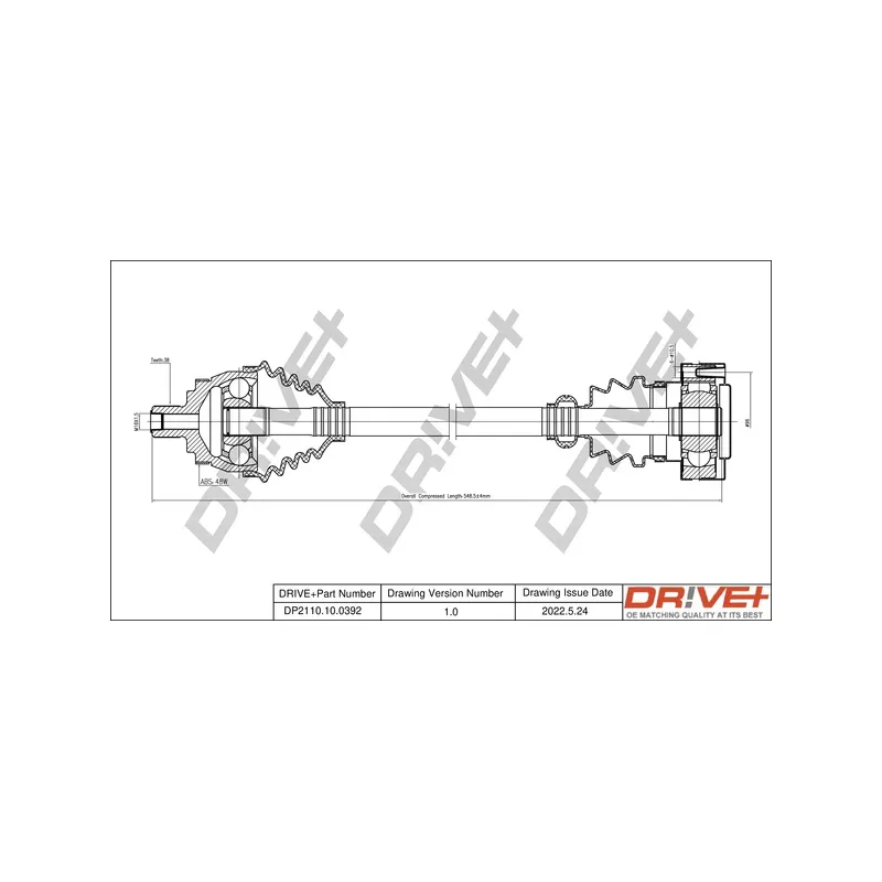 Arbre de transmission Dr!ve+ DP2110.10.0392