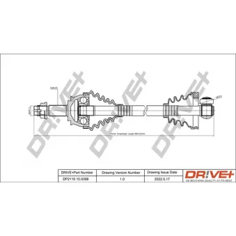 Arbre de transmission Dr!ve+ DP2110.10.0398