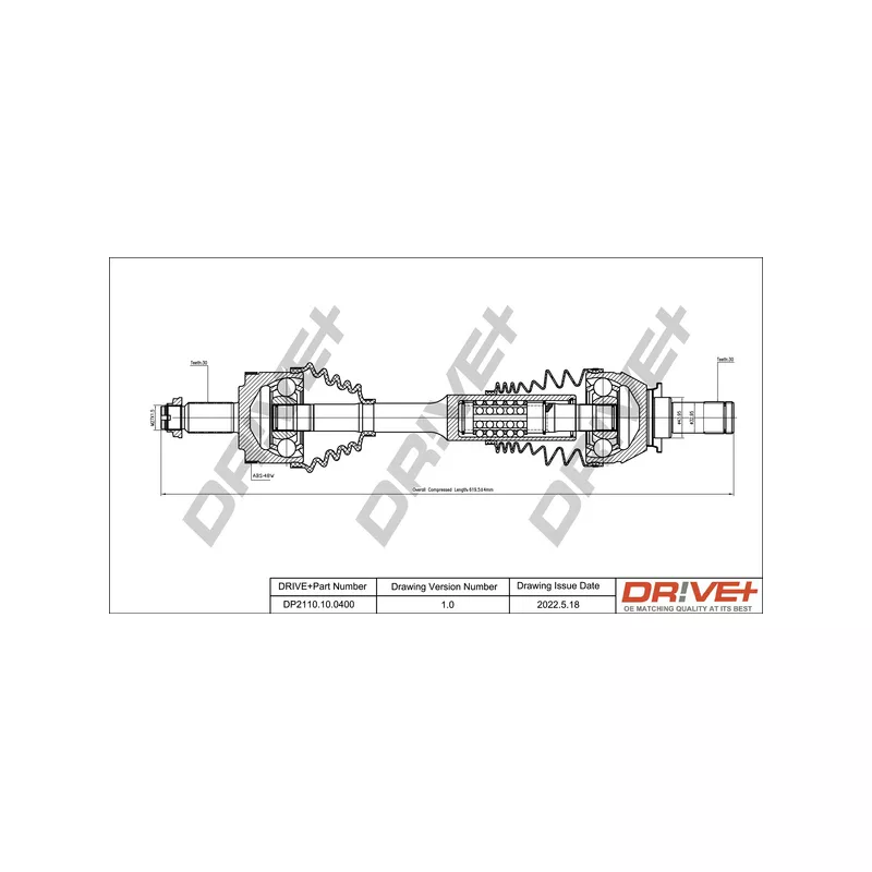 Arbre de transmission Dr!ve+ DP2110.10.0400