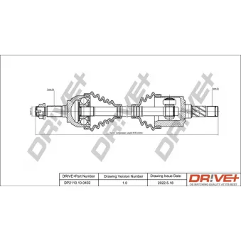Arbre de transmission Dr!ve+ DP2110.10.0402