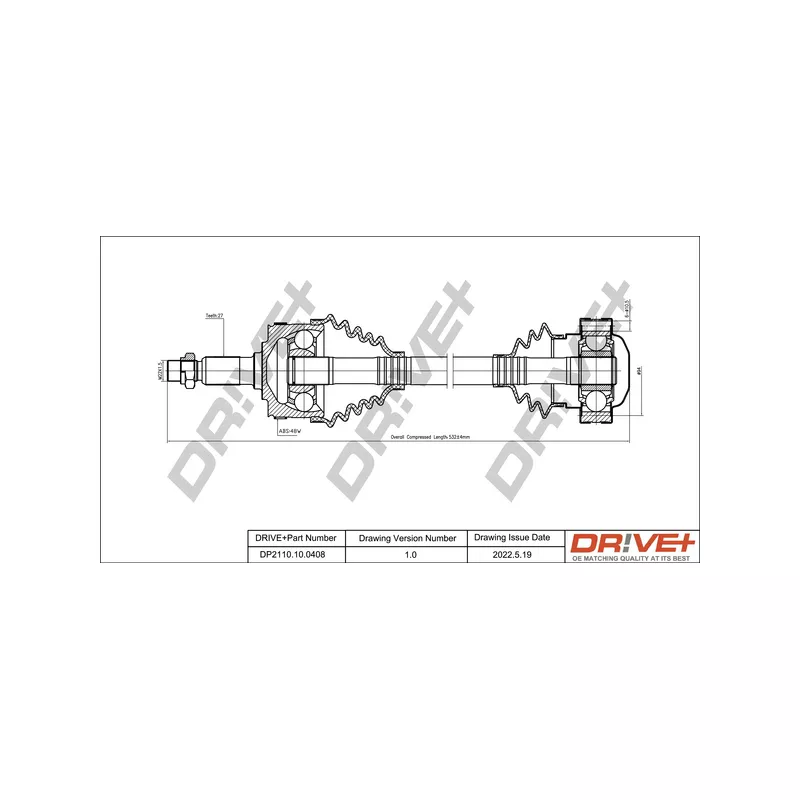 Arbre de transmission Dr!ve+ DP2110.10.0408