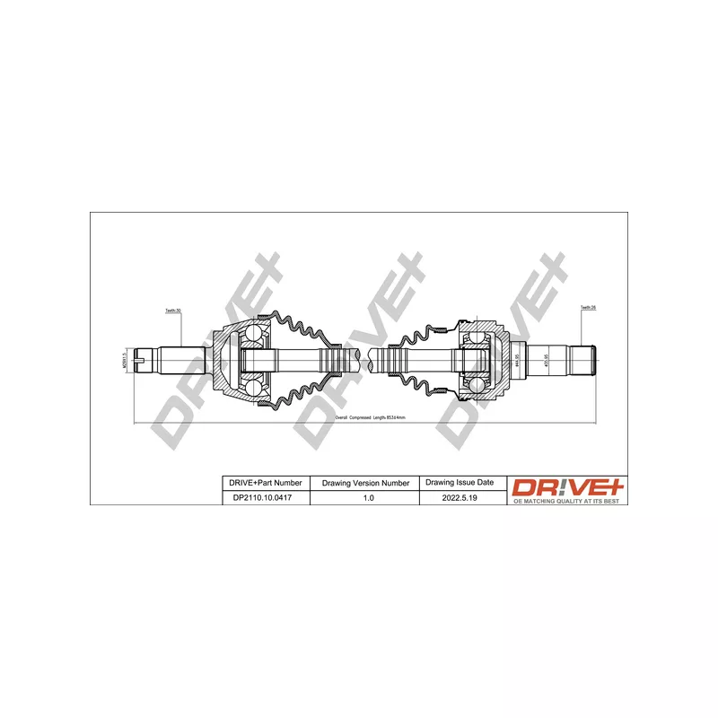 Arbre de transmission Dr!ve+ DP2110.10.0417
