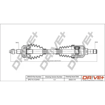Arbre de transmission Dr!ve+ DP2110.10.0418