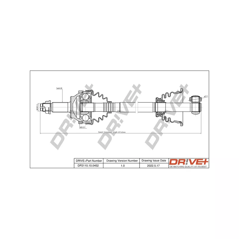 Arbre de transmission Dr!ve+ DP2110.10.0452