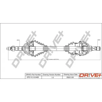 Arbre de transmission Dr!ve+ DP2110.10.0495