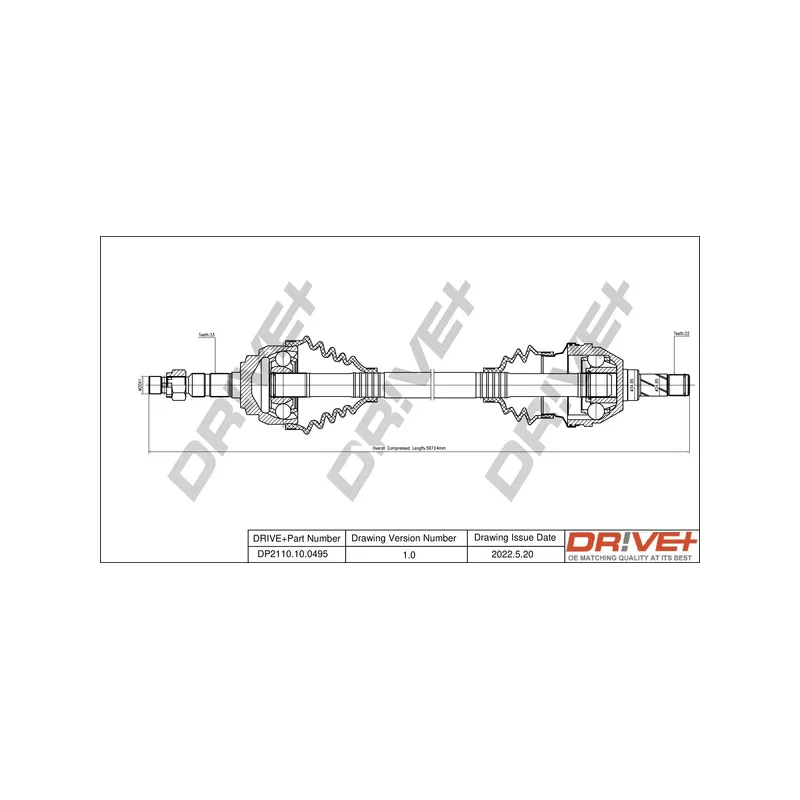 Arbre de transmission Dr!ve+ DP2110.10.0495