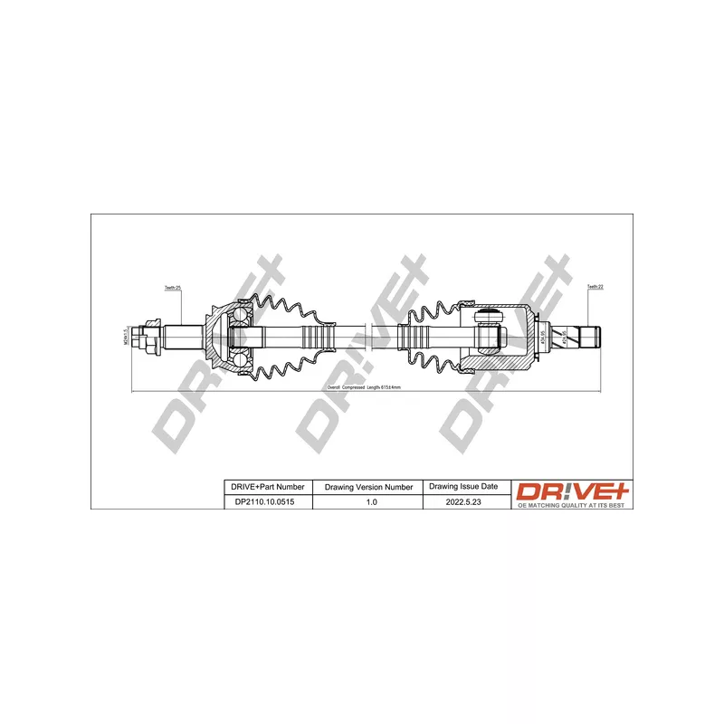 Arbre de transmission Dr!ve+ DP2110.10.0515