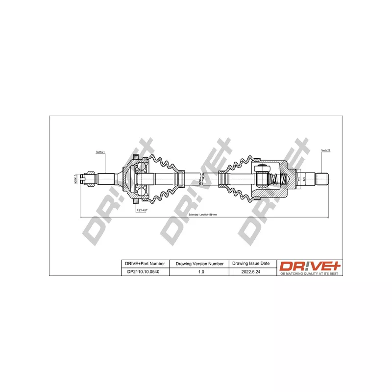 Arbre de transmission Dr!ve+ DP2110.10.0540