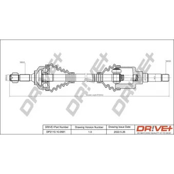 Arbre de transmission Dr!ve+ DP2110.10.0581