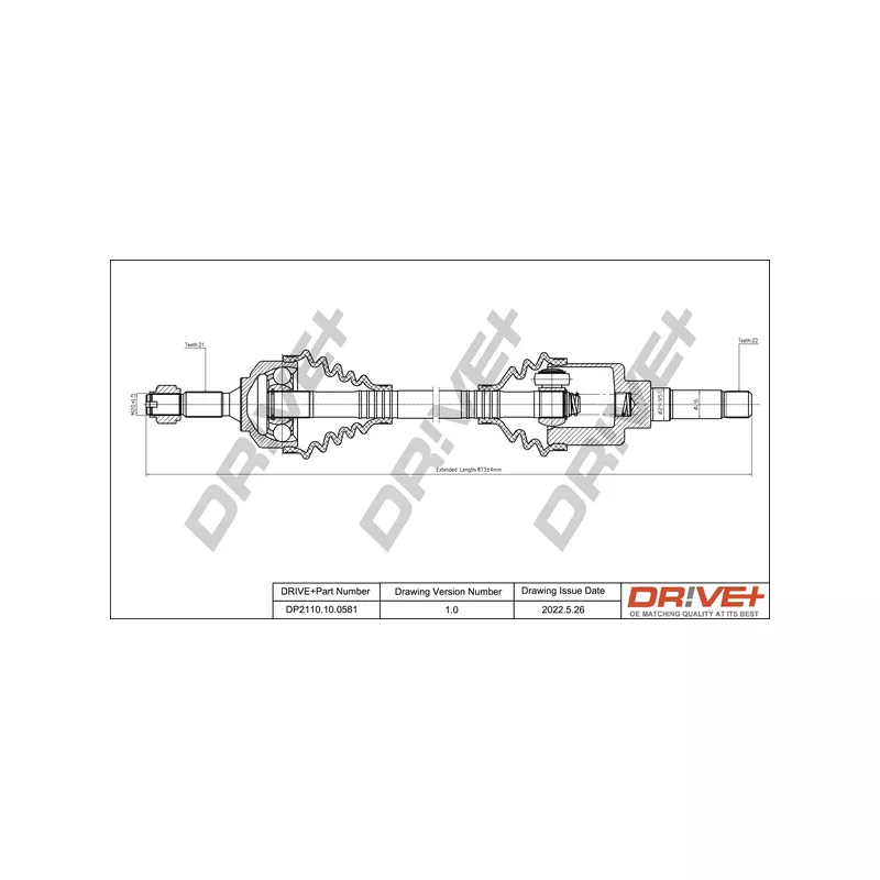 Arbre de transmission Dr!ve+ DP2110.10.0581
