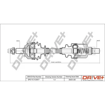 Arbre de transmission Dr!ve+ DP2110.10.0617