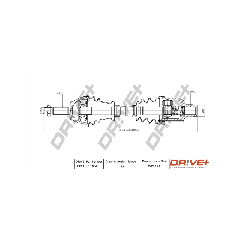Arbre de transmission Dr!ve+ DP2110.10.0645