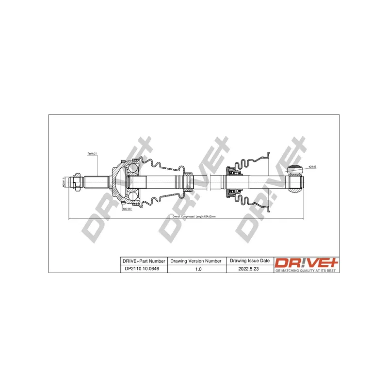 Arbre de transmission Dr!ve+ DP2110.10.0646