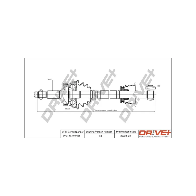 Arbre de transmission Dr!ve+ DP2110.10.0658