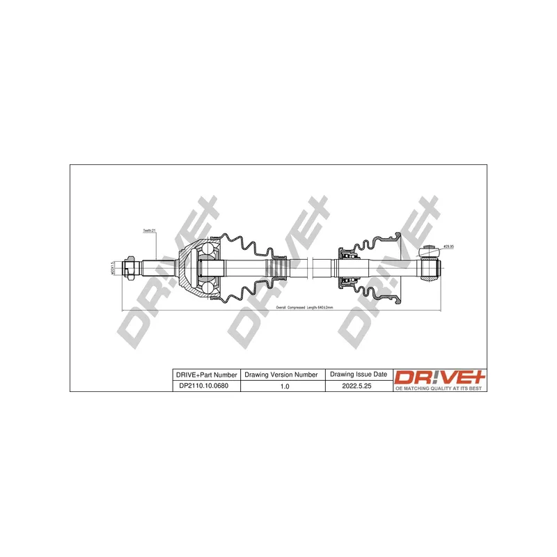 Arbre de transmission Dr!ve+ DP2110.10.0680