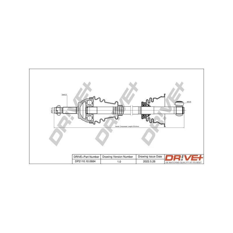 Arbre de transmission Dr!ve+ DP2110.10.0684