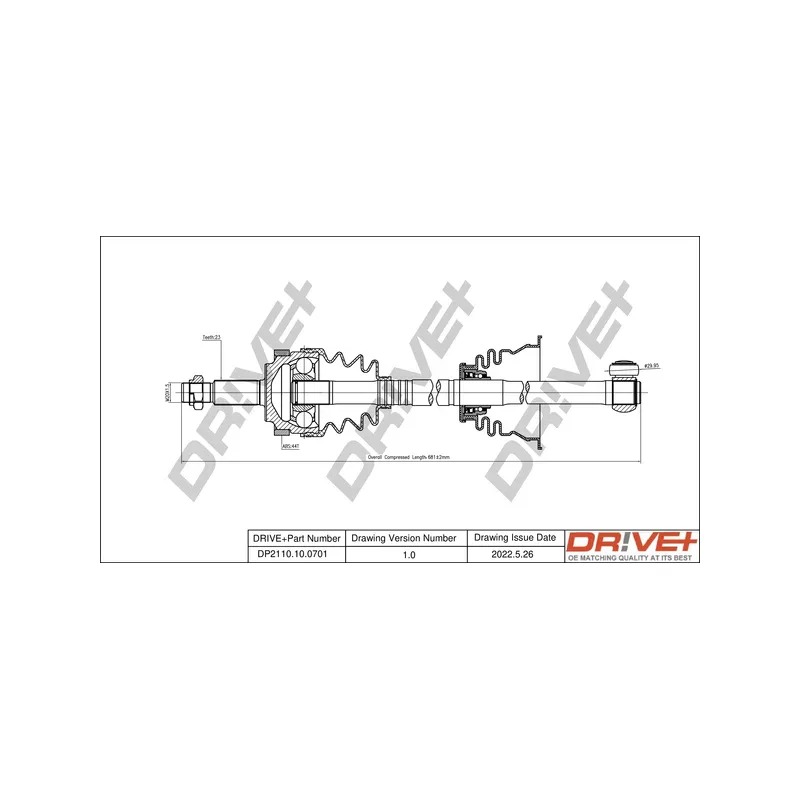 Arbre de transmission Dr!ve+ DP2110.10.0701