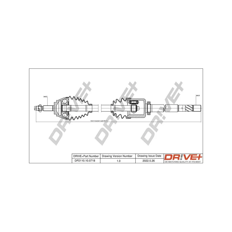 Arbre de transmission Dr!ve+ DP2110.10.0718